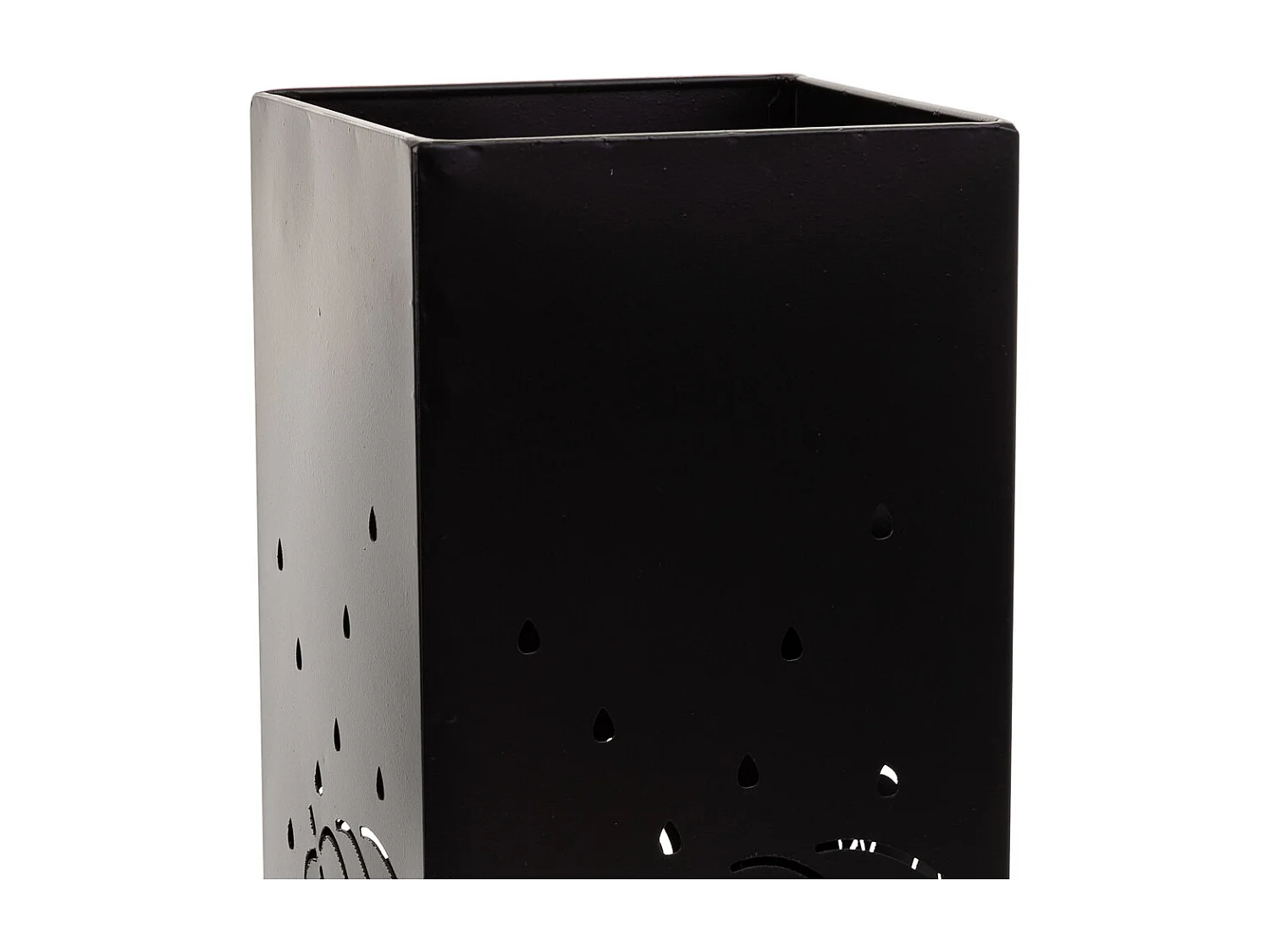 Paragüero cuadrado de metal negro 20x20x48h cm