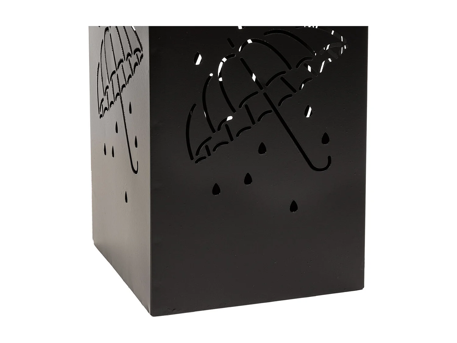 Paragüero cuadrado de metal negro 20x20x48h cm