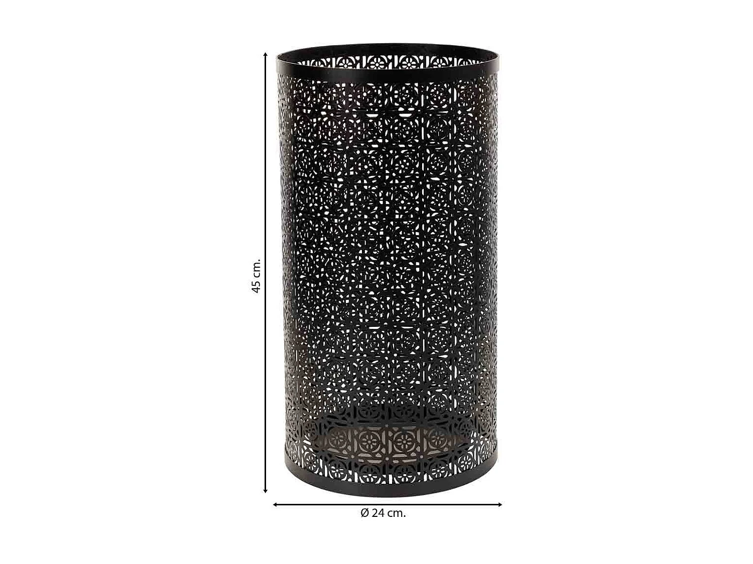 Paragüero redondo de forja negro 24x24x45h cm