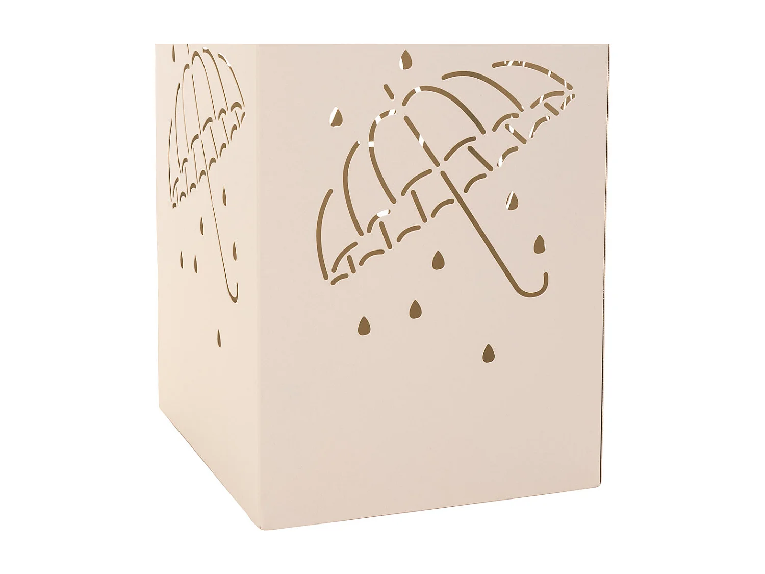 Porte-parapluie carré en métal blanc 20x20x48h cm