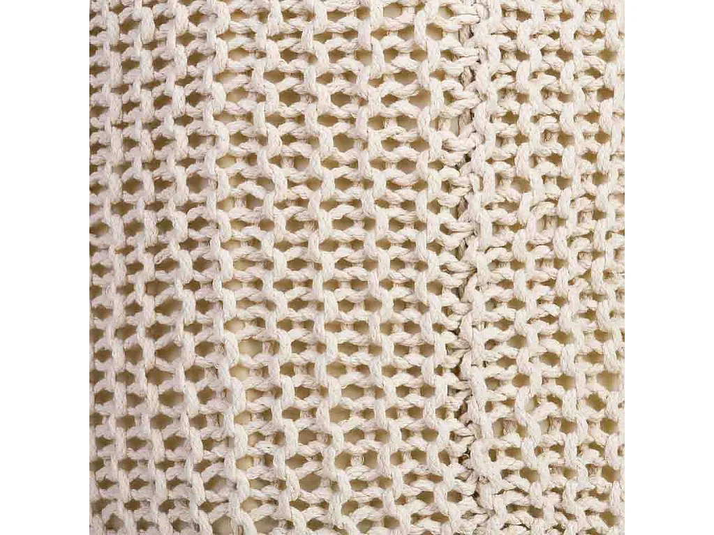 Taburete de madera y algodón trenzado amarillo35x35x44h cm