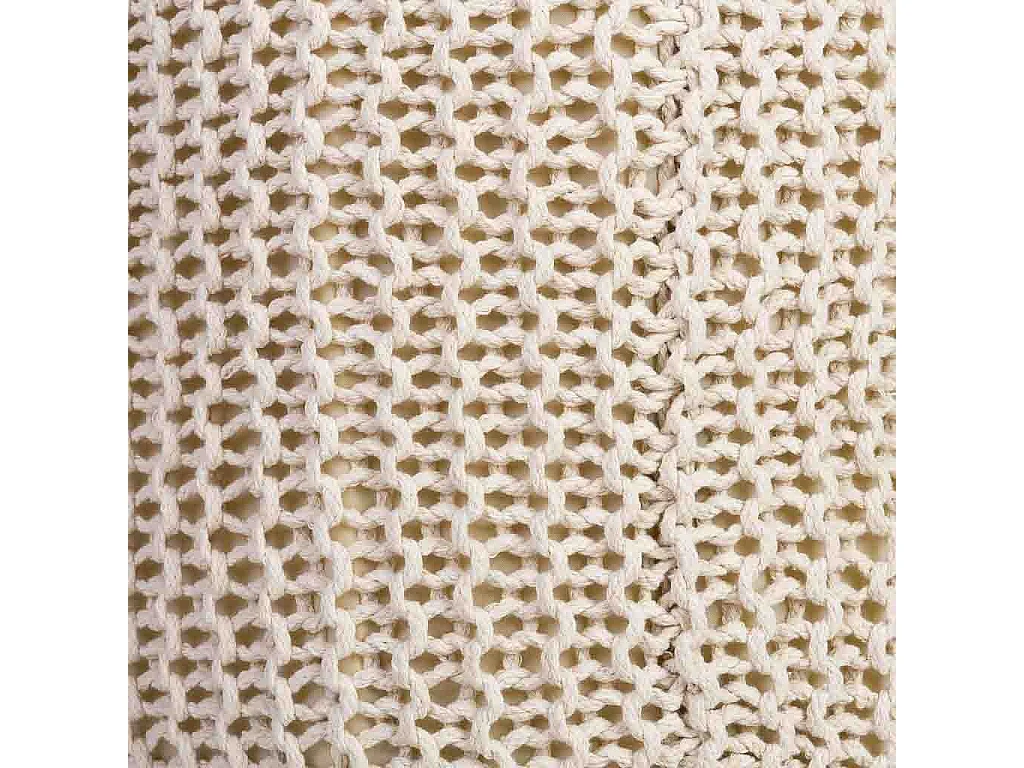 Taburete de madera y algodón trenzado amarillo35x35x44h cm