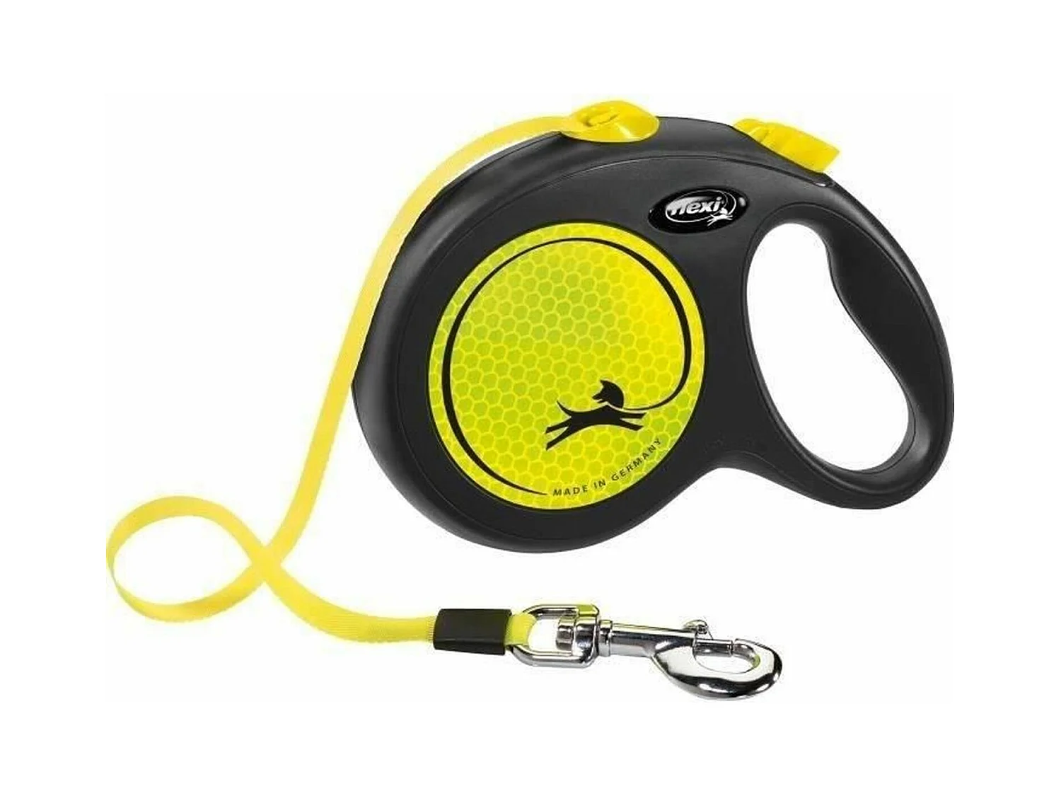 Laisse sangle - Taille L - 5 m - Jaune fluo