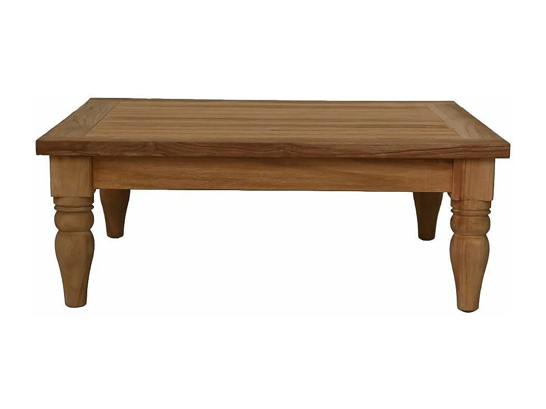 Table de salon de jardin carrée en teck 80 x 80 x 30