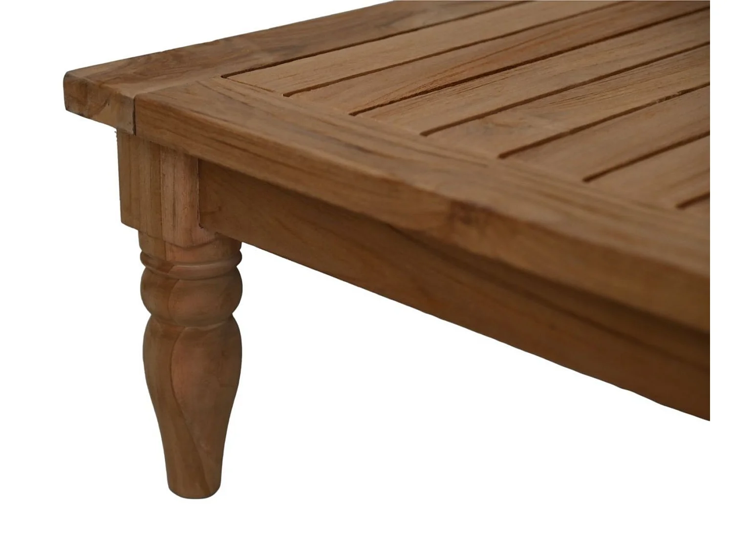 Table de salon de jardin carrée en teck 80 x 80 x 30