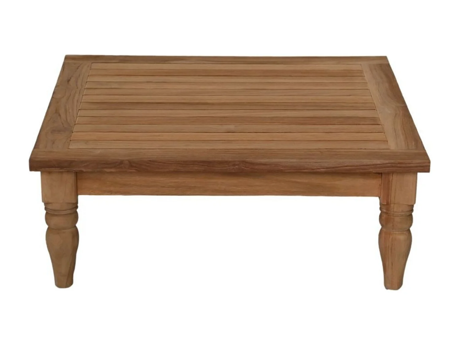 Table de salon de jardin carrée en teck 80 x 80 x 30