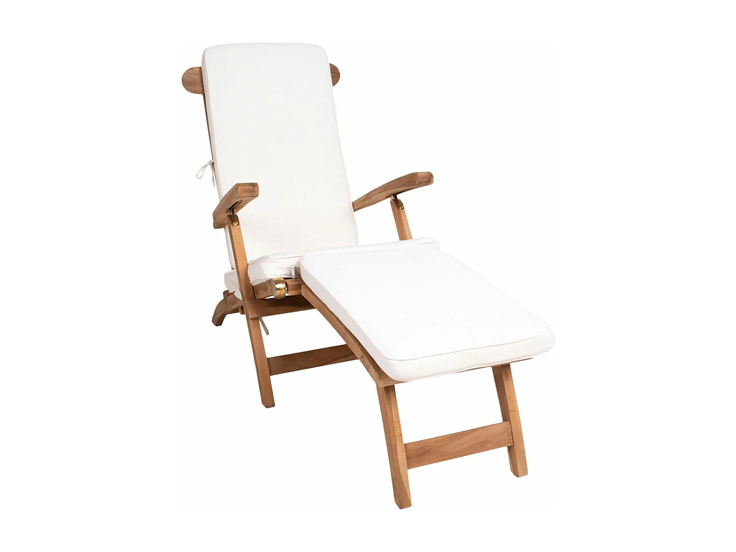 Chaise longue en teck ARRECIFE avec coussin