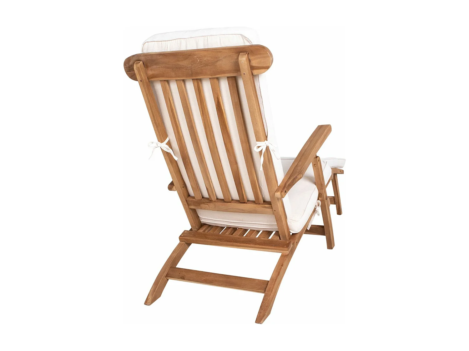 Chaise longue en teck ARRECIFE avec coussin