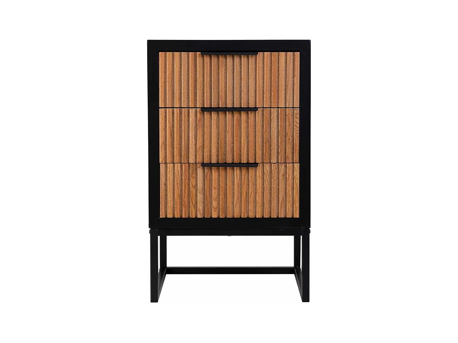 Table de chevet 3 tiroirs en bois et métal 43x37x70h cm