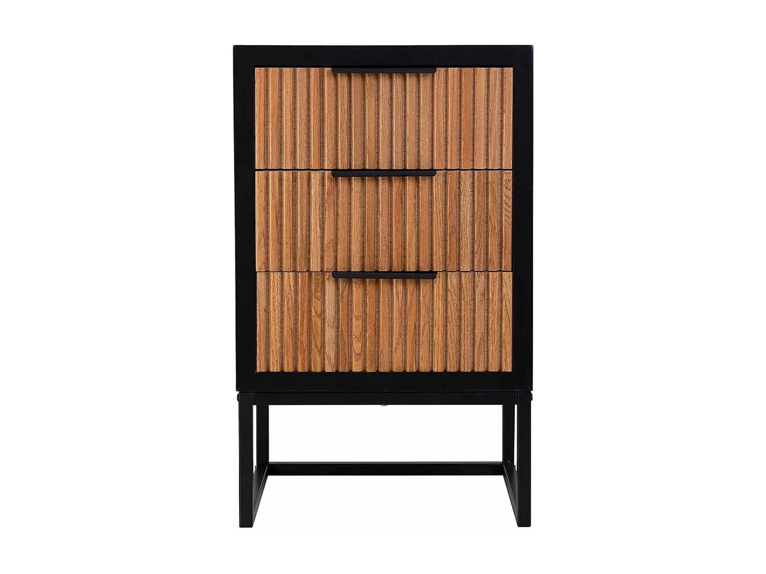 Mesita de 3 cajones de madera y metal 43x37x70h cm