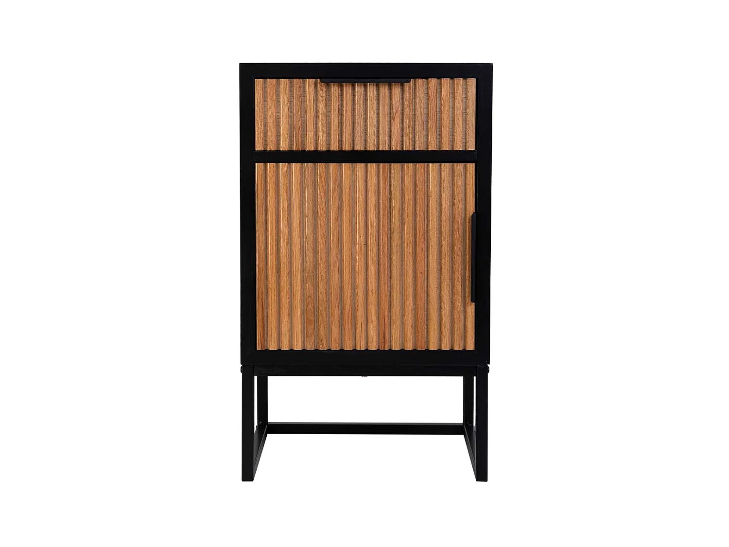 Table de nuit en bois et métal avec 1 tiroir et 1 porte 42x36,5x71h cm