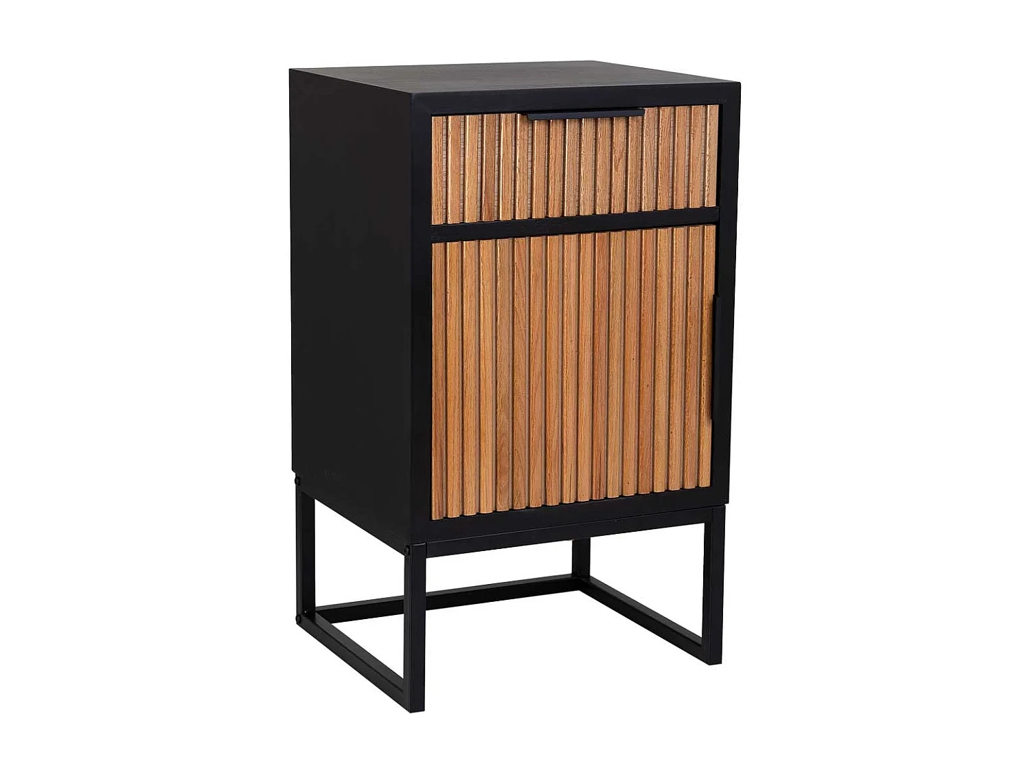 Tisch aus Holz und Metall mit 1 Schublade und 1 Tür 42x36,5x71h cm