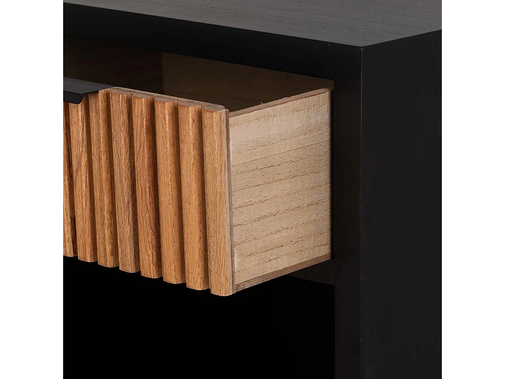 Tisch aus Holz und Metall mit 1 Schublade und 1 Tür 42x36,5x71h cm