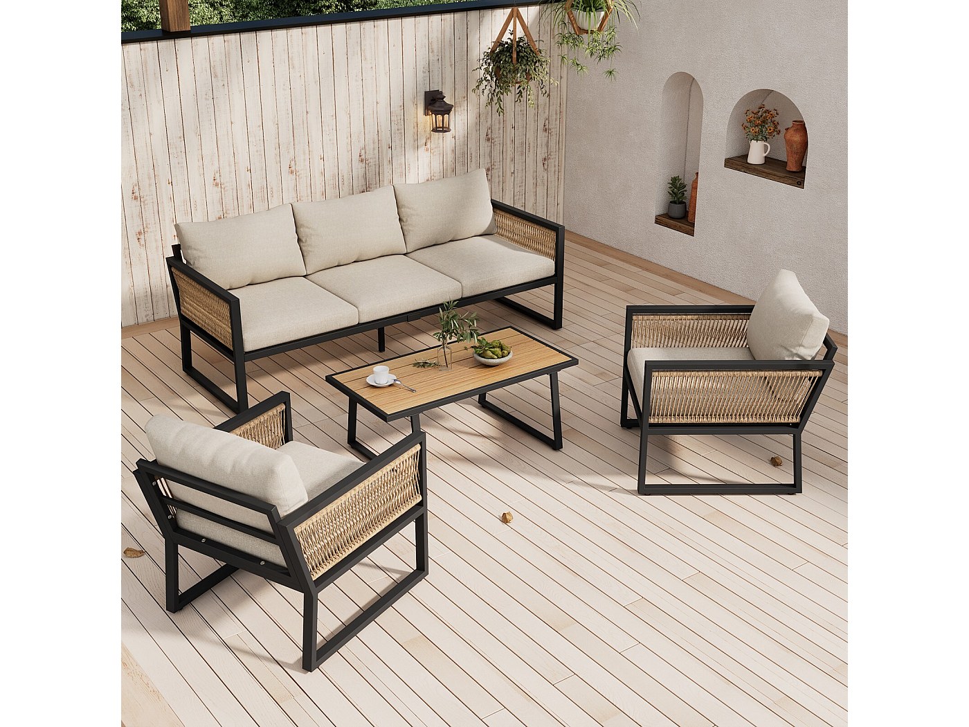 Bank Kussen 120/100/140cm Outdoor/Indoor Bank Kussen voor Tuinmeubilair, 5cm Dikte, Antislip Patio Keuken Bank Kussen voor Dinning Bank Swing Stoel Venster Seat Pad(Beige,120x35cm/47x14in