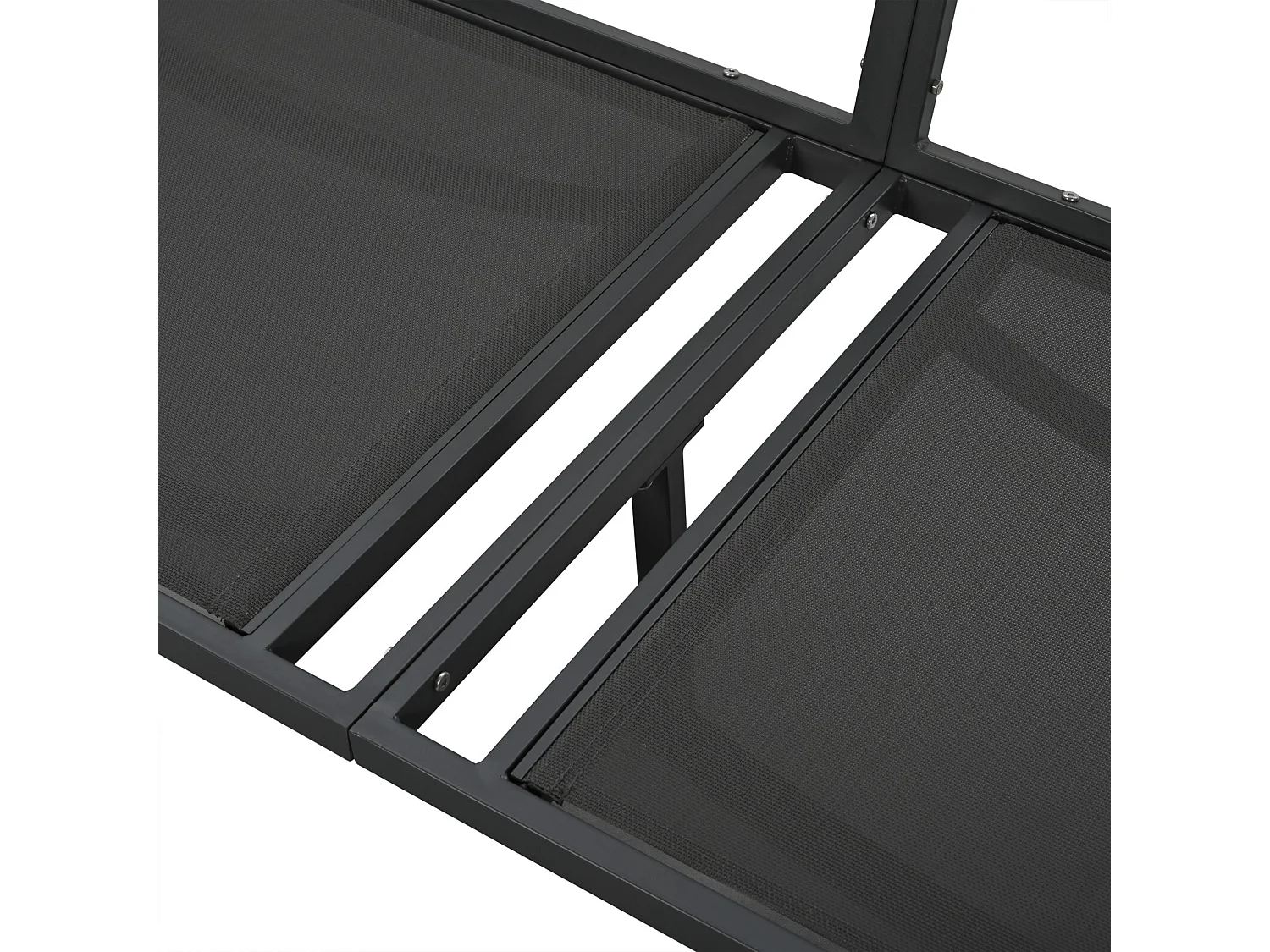 Set di 4 mobili da giardino in acciaio galvanizzato con cuscino beige: divano da 3 -vetri, 2 poltrone e tavolino da caffè