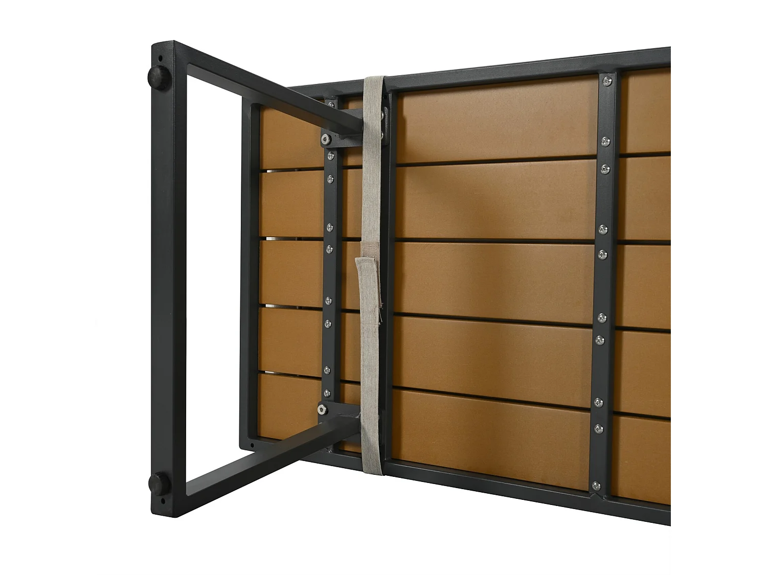 Lot de 5 salon de jardin en acier galvanisé avec coussin beige : canapé 3 places, 2 fauteuils, tabourets et table basse