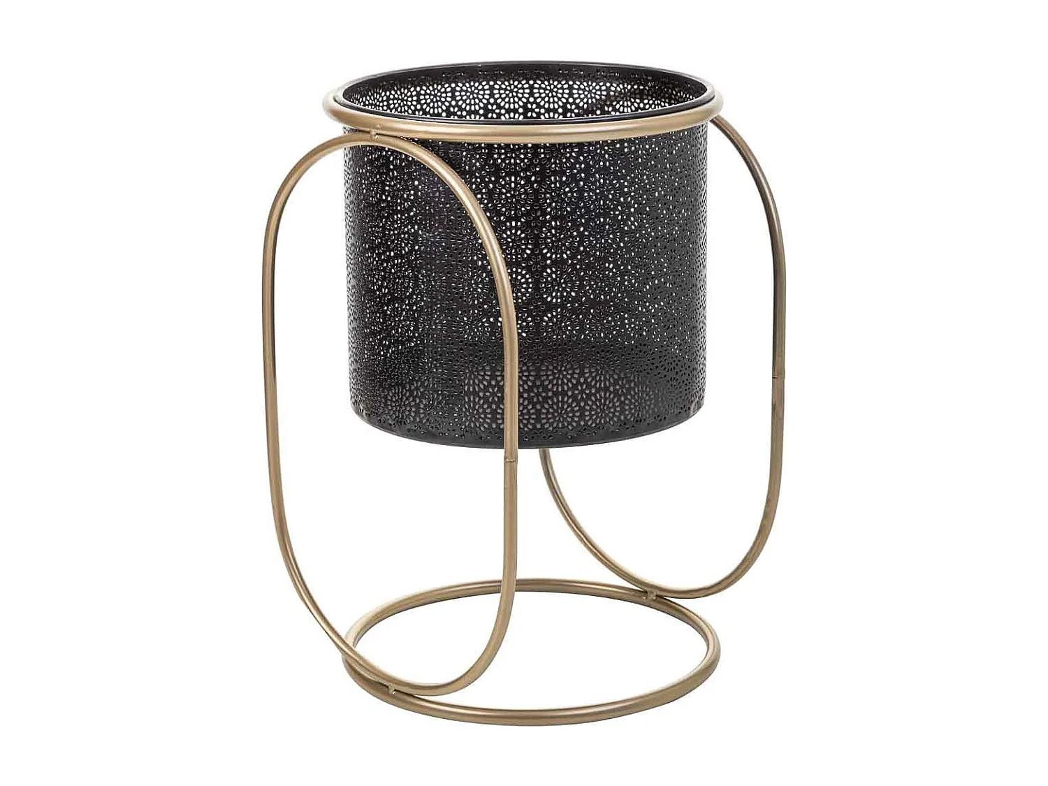 Conjunto de 2 Vasos de flores em metal preto