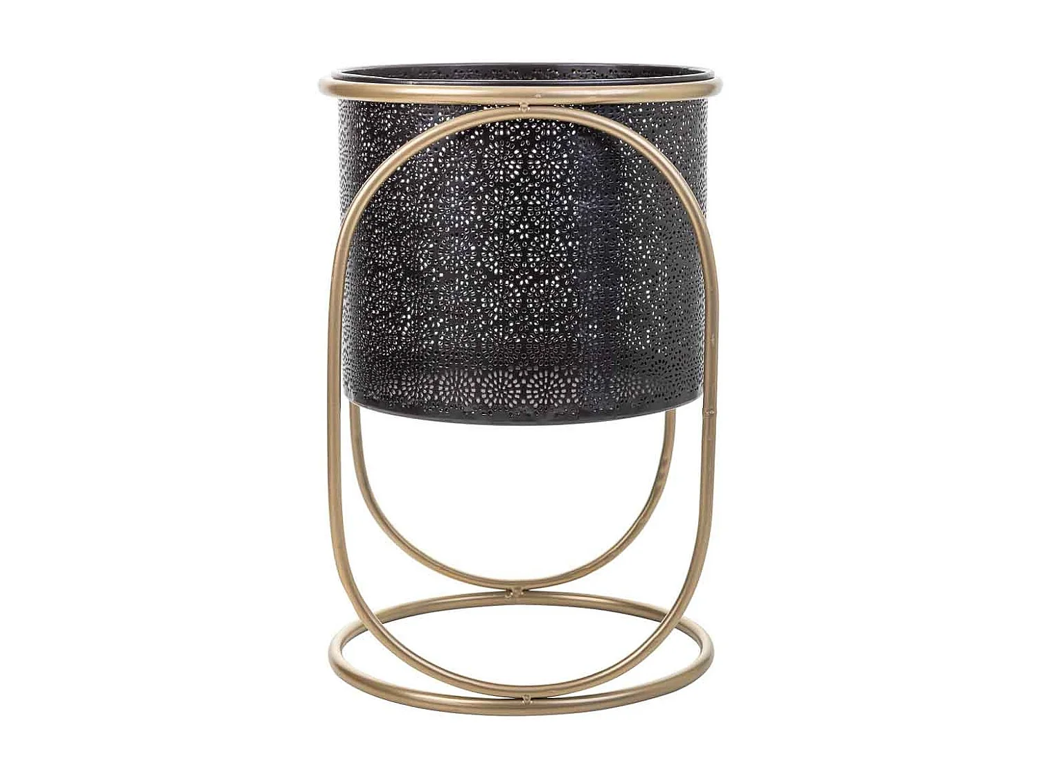 Conjunto de 2 Vasos de flores em metal preto
