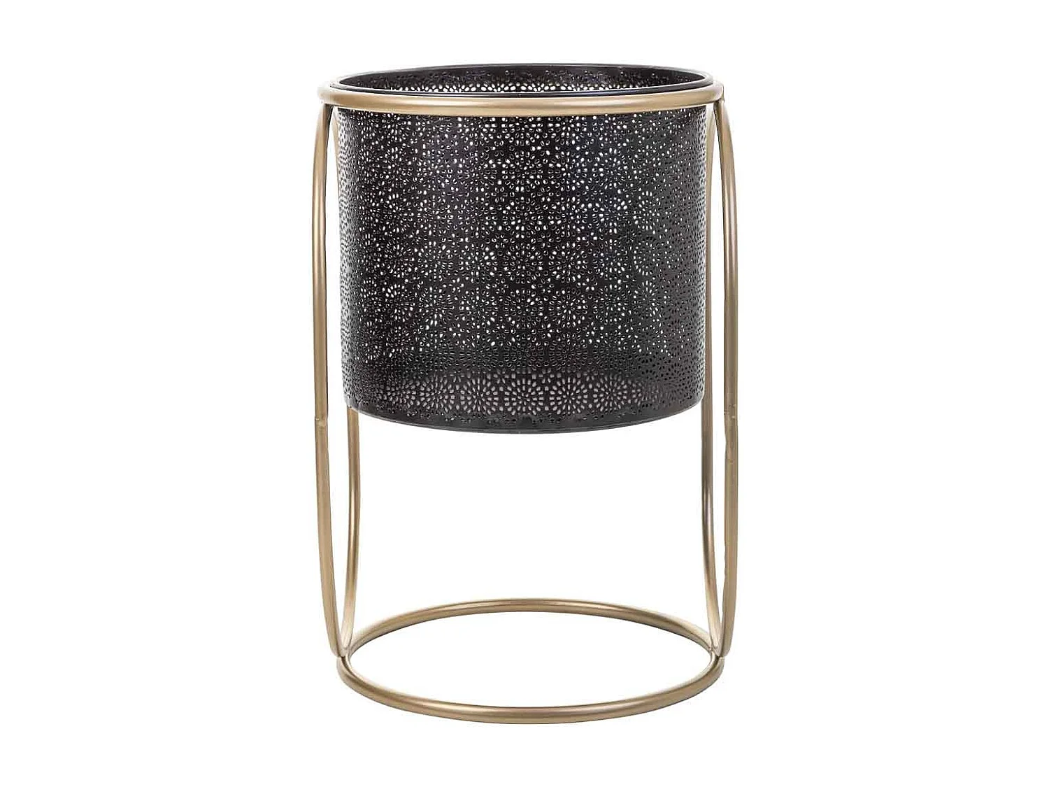 Conjunto de 2 Vasos de flores em metal preto