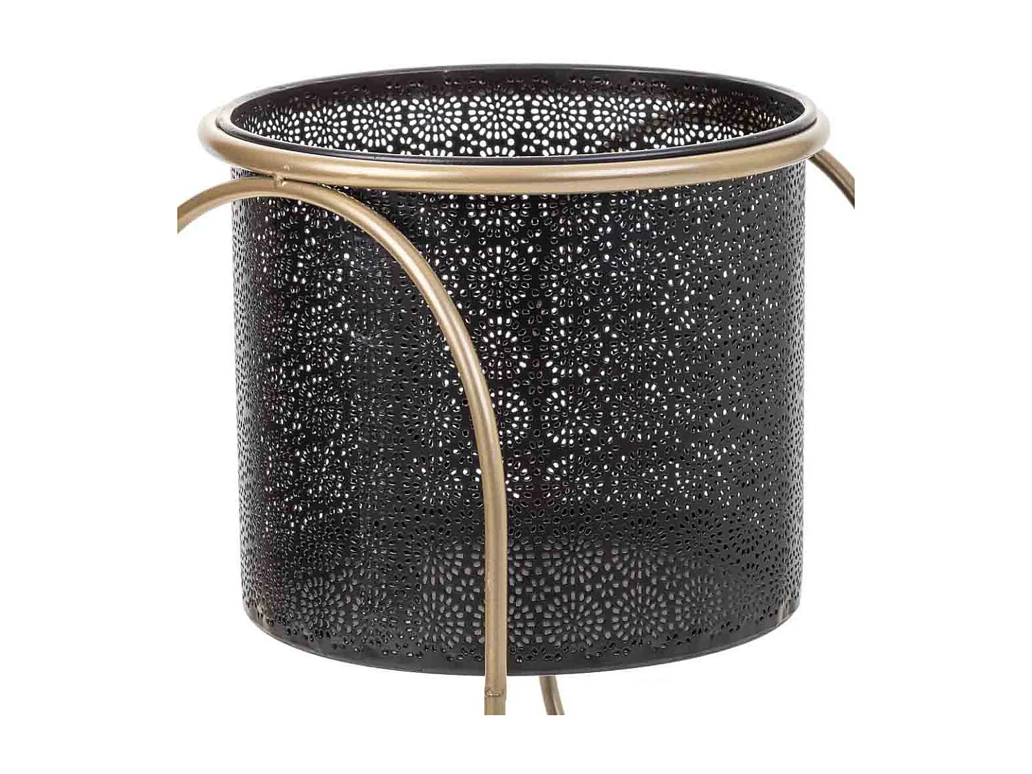 Conjunto de 2 Vasos de flores em metal preto