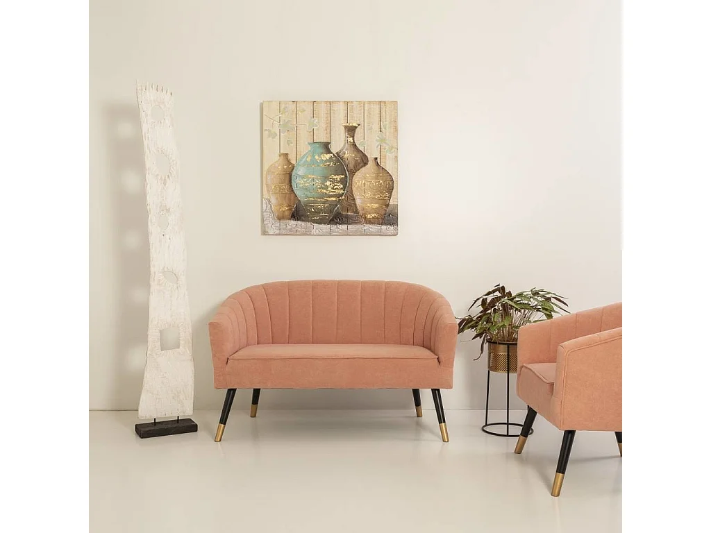 Macetero con pie de metal 24x24x50h cm