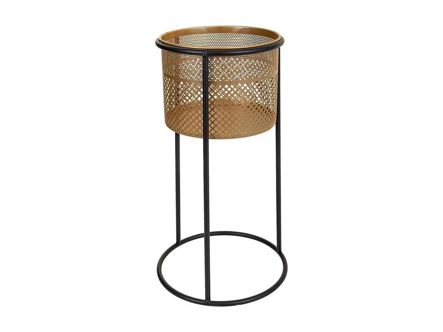 Jardinière avec base en métal 24x24x50h cm