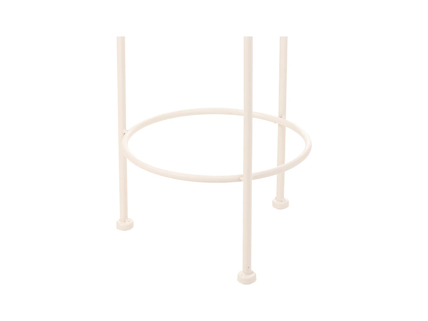 Conjunto de 3 suportes para vasos de flores em ferro forjado branco 30x30x70h-25x25x60h-20x20x50h cm