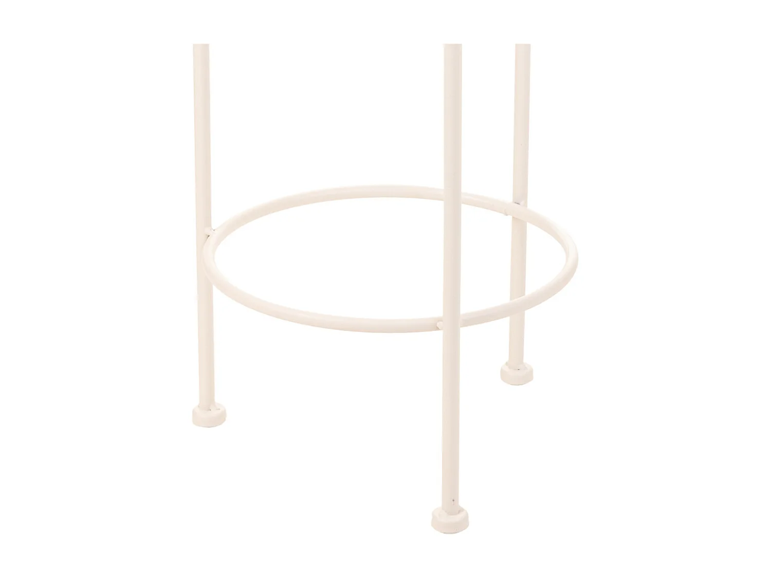 Lot de 3 cache-pots en fer forgé blanc 30x30x70h-25x25x60h-20x20x50h cm