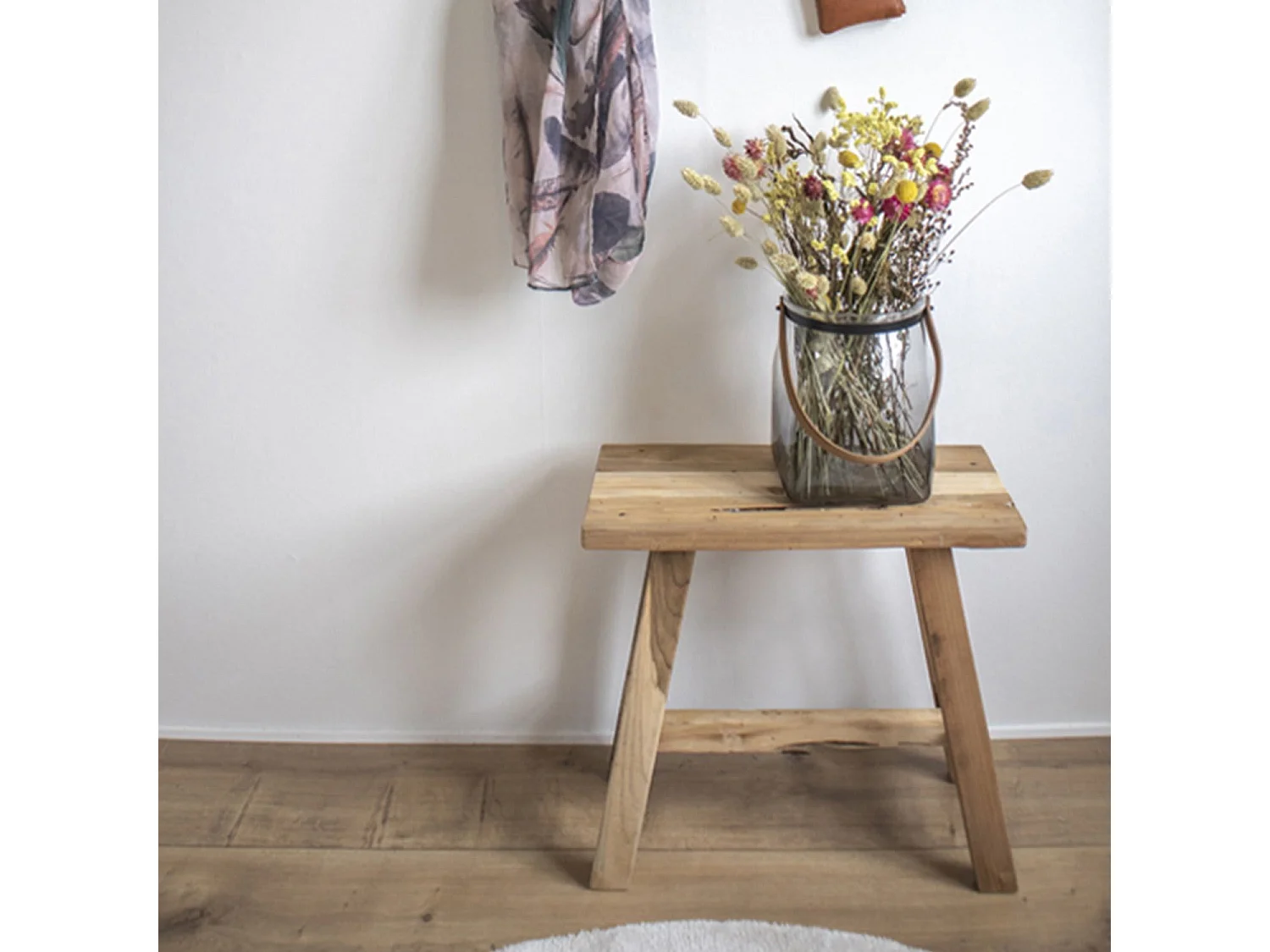 Banc + Tabouret en teck BARCELONA 50/ 90 cm