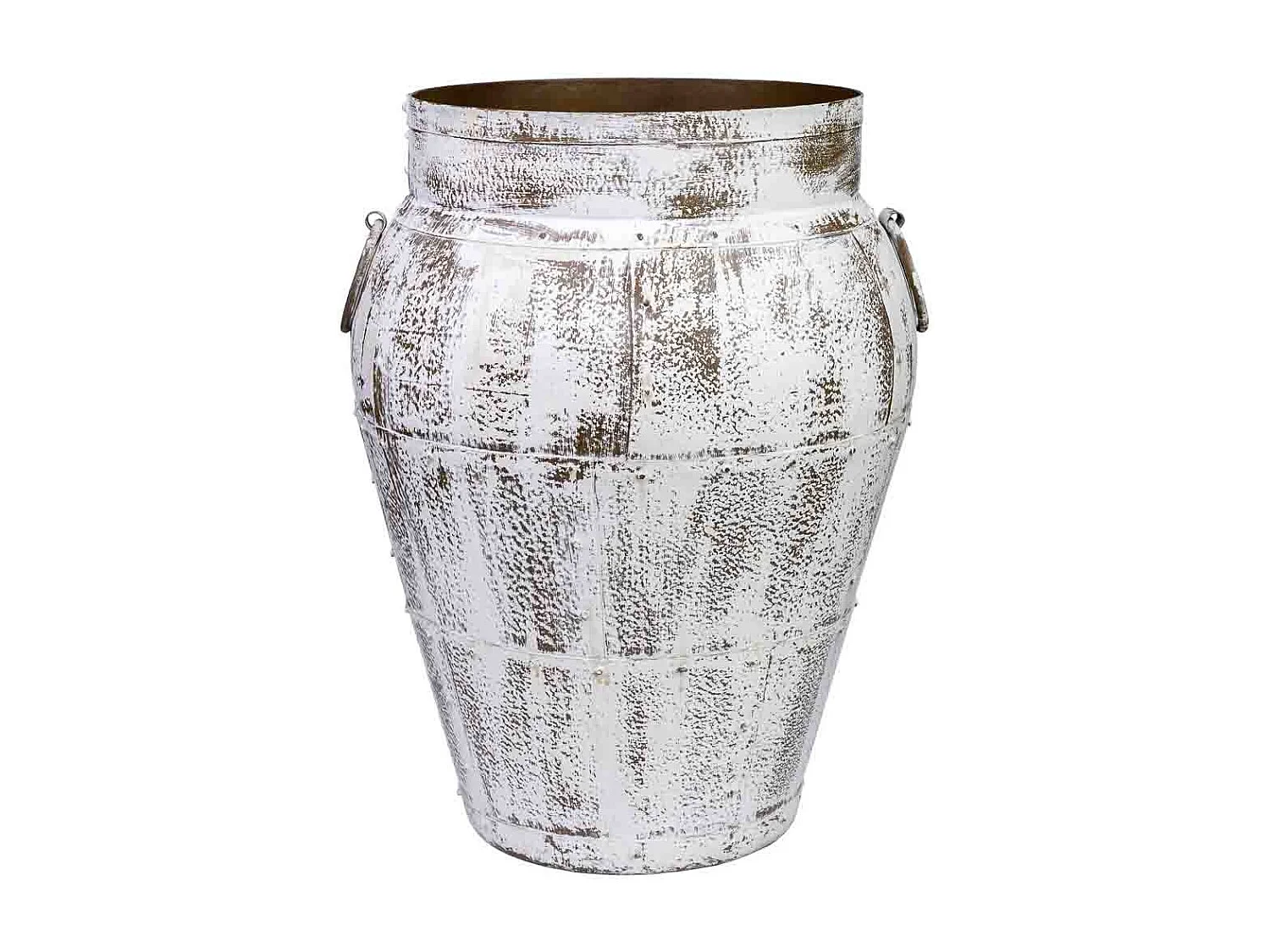 Vase en métal blanc antique 45x45x60h cm