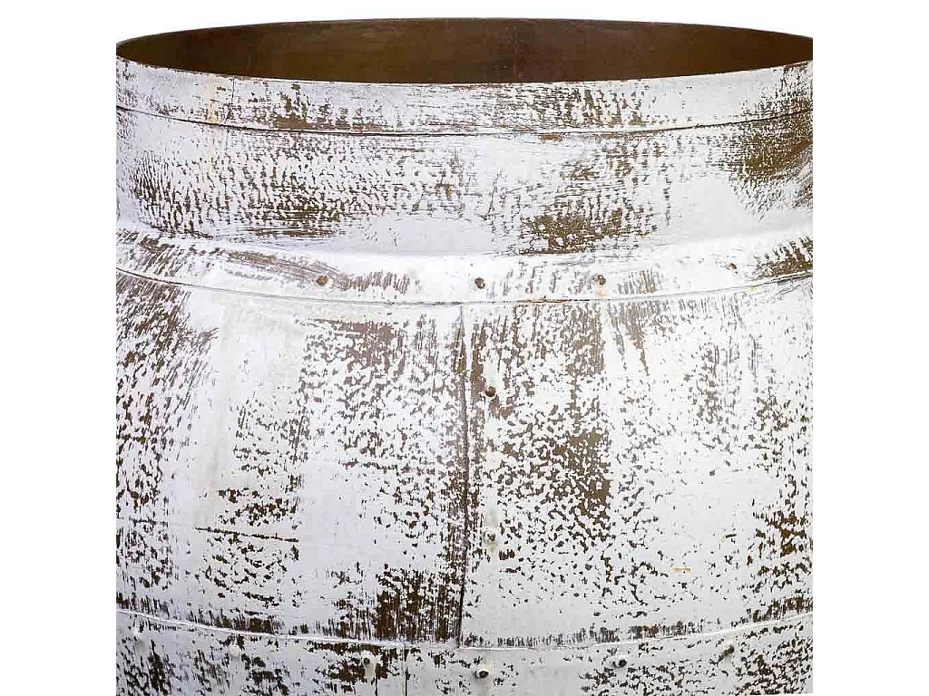 Vase en métal blanc antique 45x45x60h cm