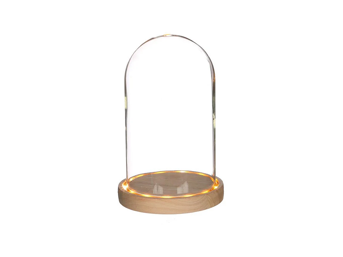 Cloche en verre lumineuse 21,5 cm x Ø 14 cm