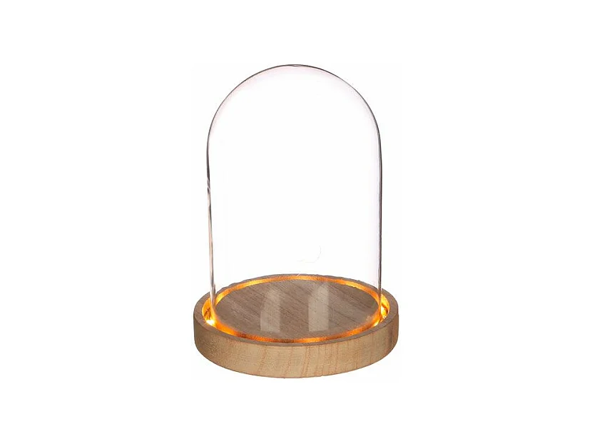 Cloche en verre lumineuse 16,5 cm x Ø 12,5 cm