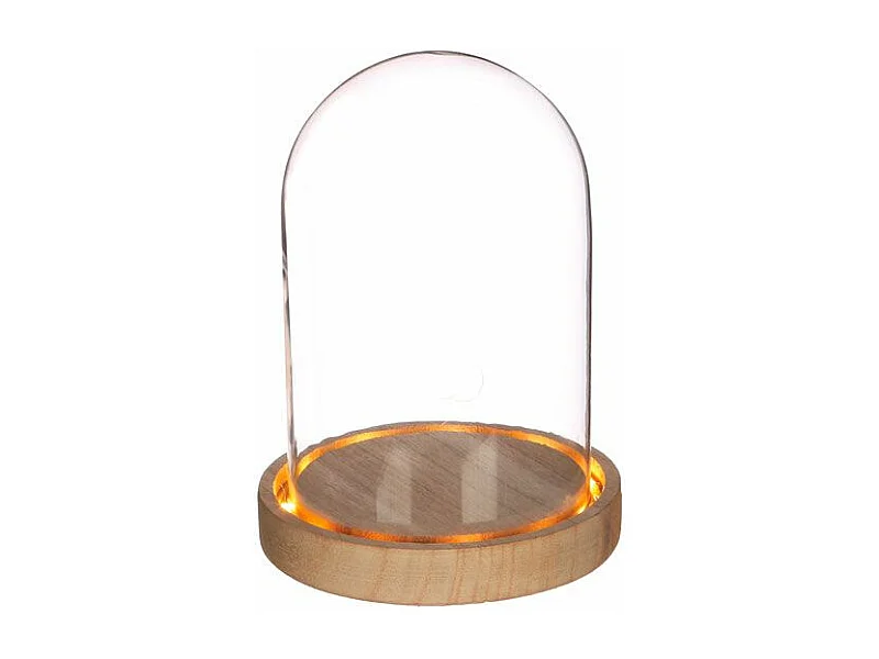 Beleuchtete Glasglocke 16,5 cm x Ø 12,5 cm