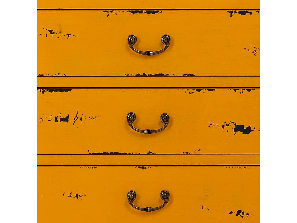 Holzkleiderschrank mit 4 Schubladen und 2 Türen, Gelb, 60x40x140H cm