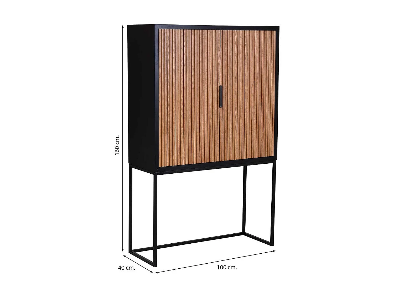Roupeiro de 2 portas em madeira e metal 100x40x160h cm