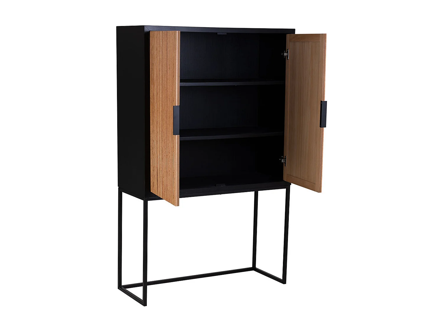 Armoire 2 portes en bois et métal 100x40x160h cm