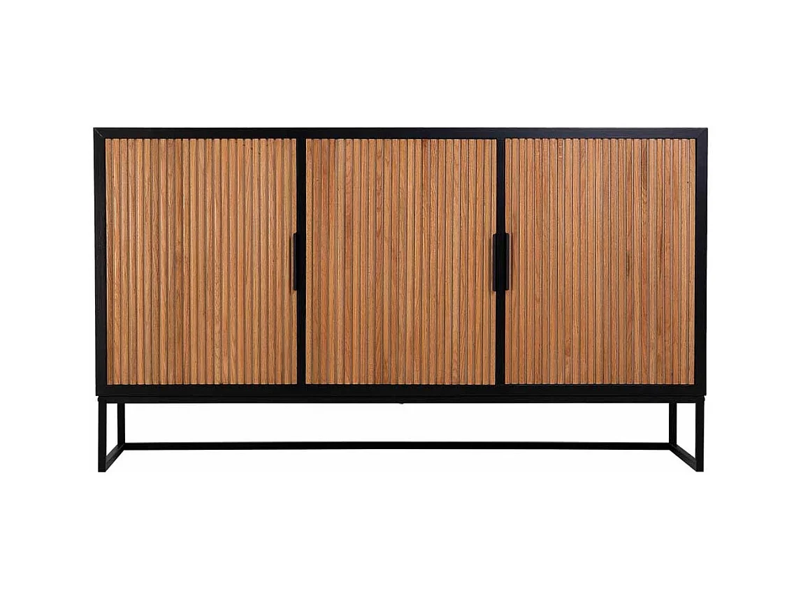 Aparador 3 portas em madeira e metal 160x41,5x90h cm