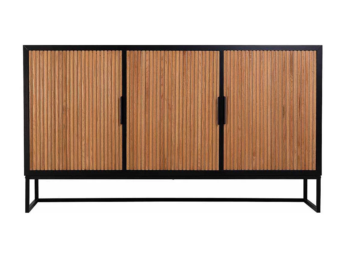 Aparador 3 portas em madeira e metal 160x41,5x90h cm