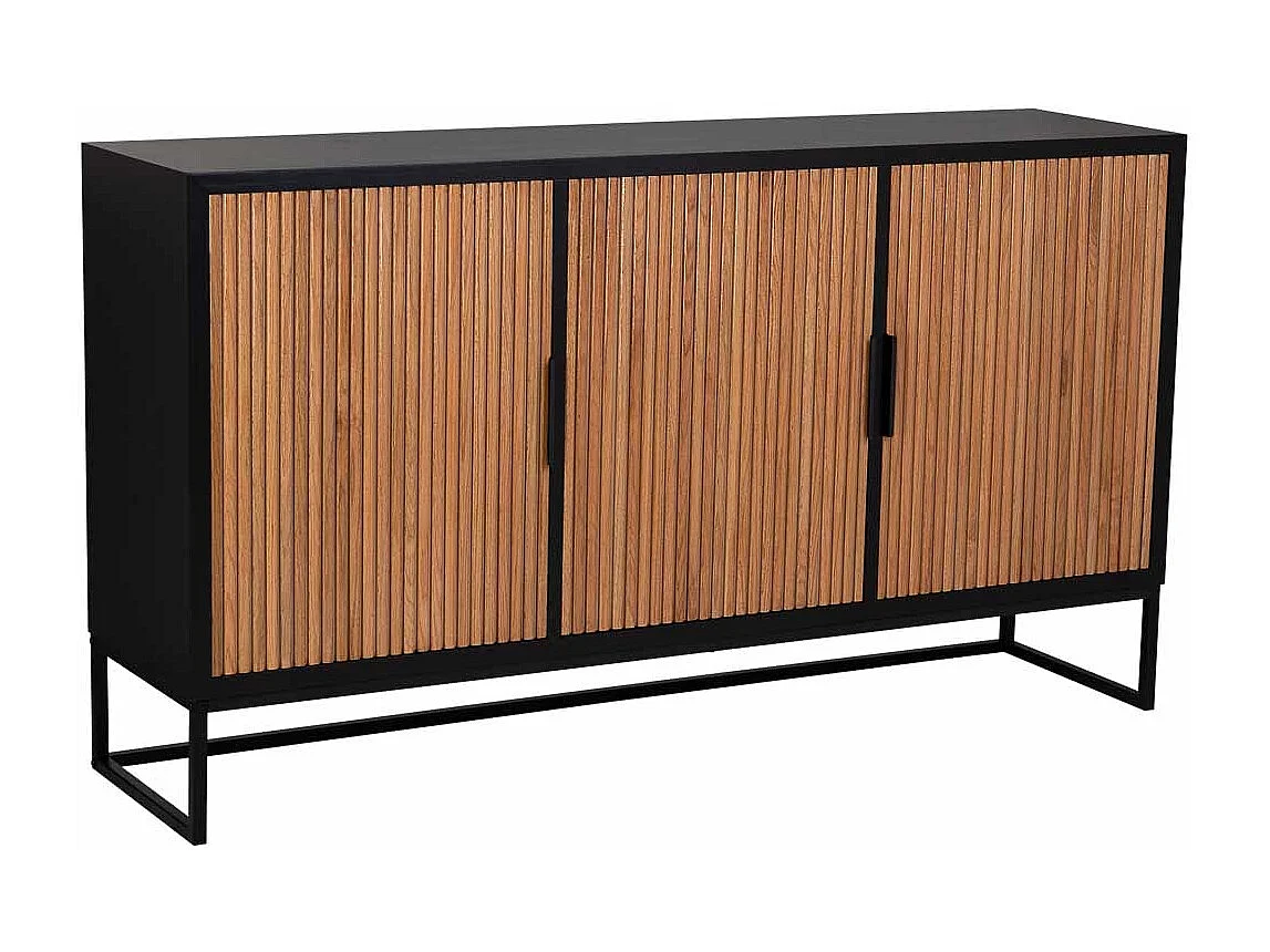 Aparador 3 portas em madeira e metal 160x41,5x90h cm