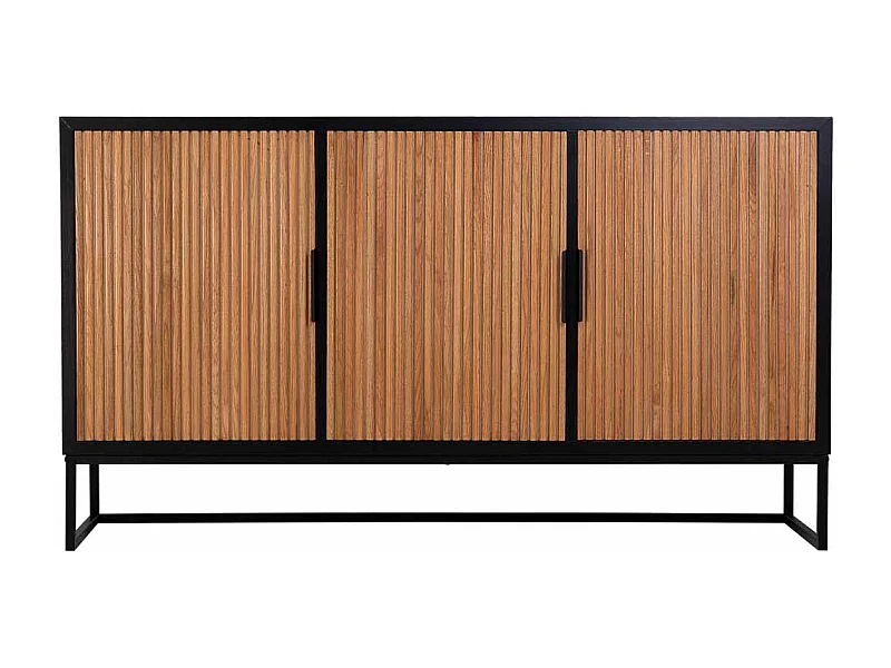 Aparador 3 portas em madeira e metal 160x41,5x90h cm