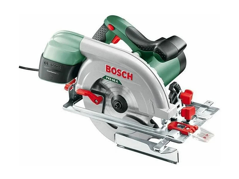 Sierra circular con cable de Bosch - PKS 66 A (con caja de cleanSystem, cuchilla de sierra y parada paralela)