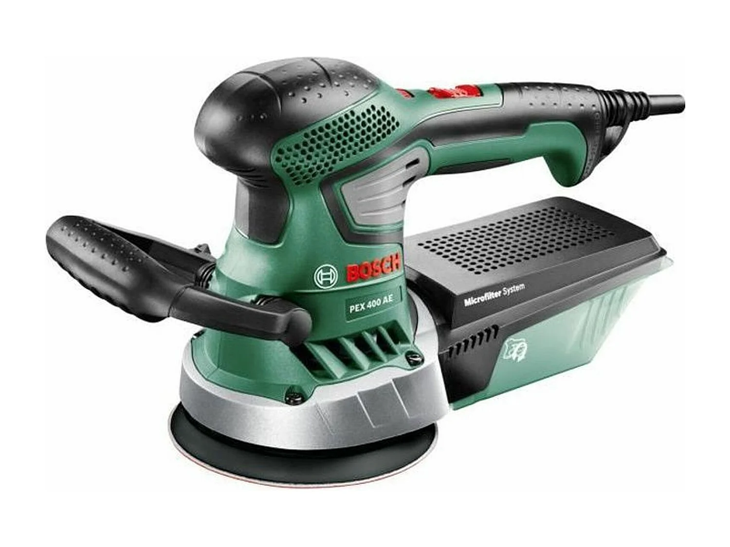 Ponceuse excentrique filaire Bosch - PEX 400 AE 350 W, avec coffret de rangement, 1 paper assistant, 1 papier abrasif G 80