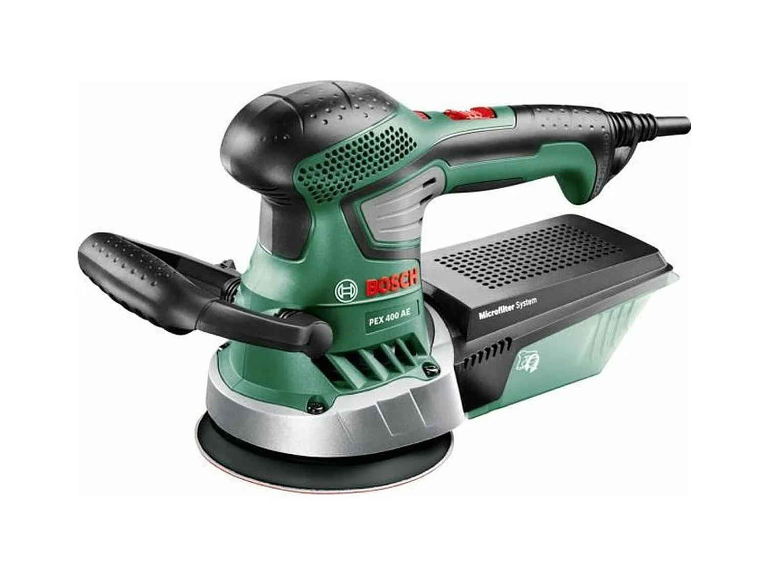 Ponceuse excentrique filaire Bosch - PEX 400 AE 350 W, avec coffret de rangement, 1 paper assistant, 1 papier abrasif G 80