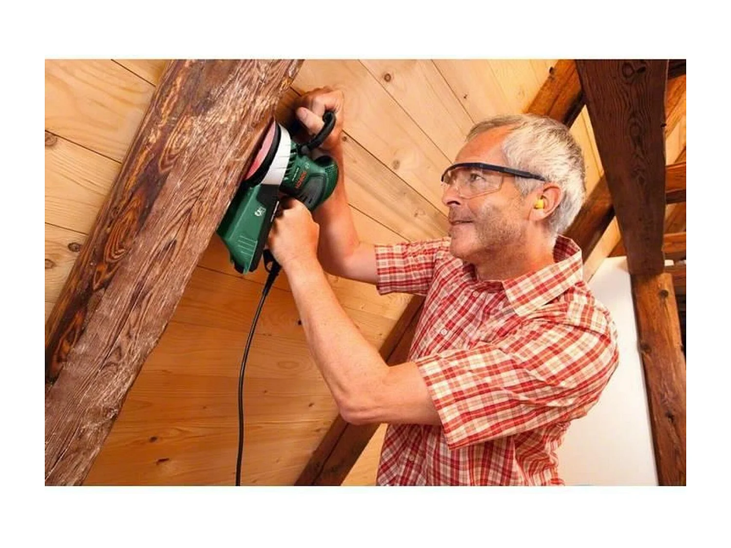 Ponceuse excentrique filaire Bosch - PEX 400 AE 350 W, avec coffret de rangement, 1 paper assistant, 1 papier abrasif G 80