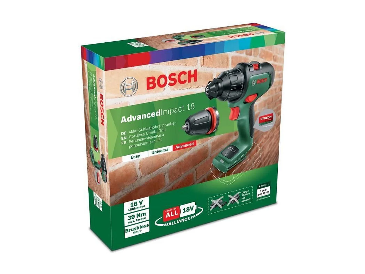 Bosch accu-klopboormachine - Wordt geleverd zonder accu en lader.