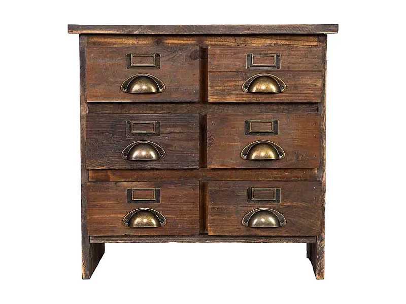 Mesa de cabeceira em madeira com 6 gavetas 48,5x31x46h cm