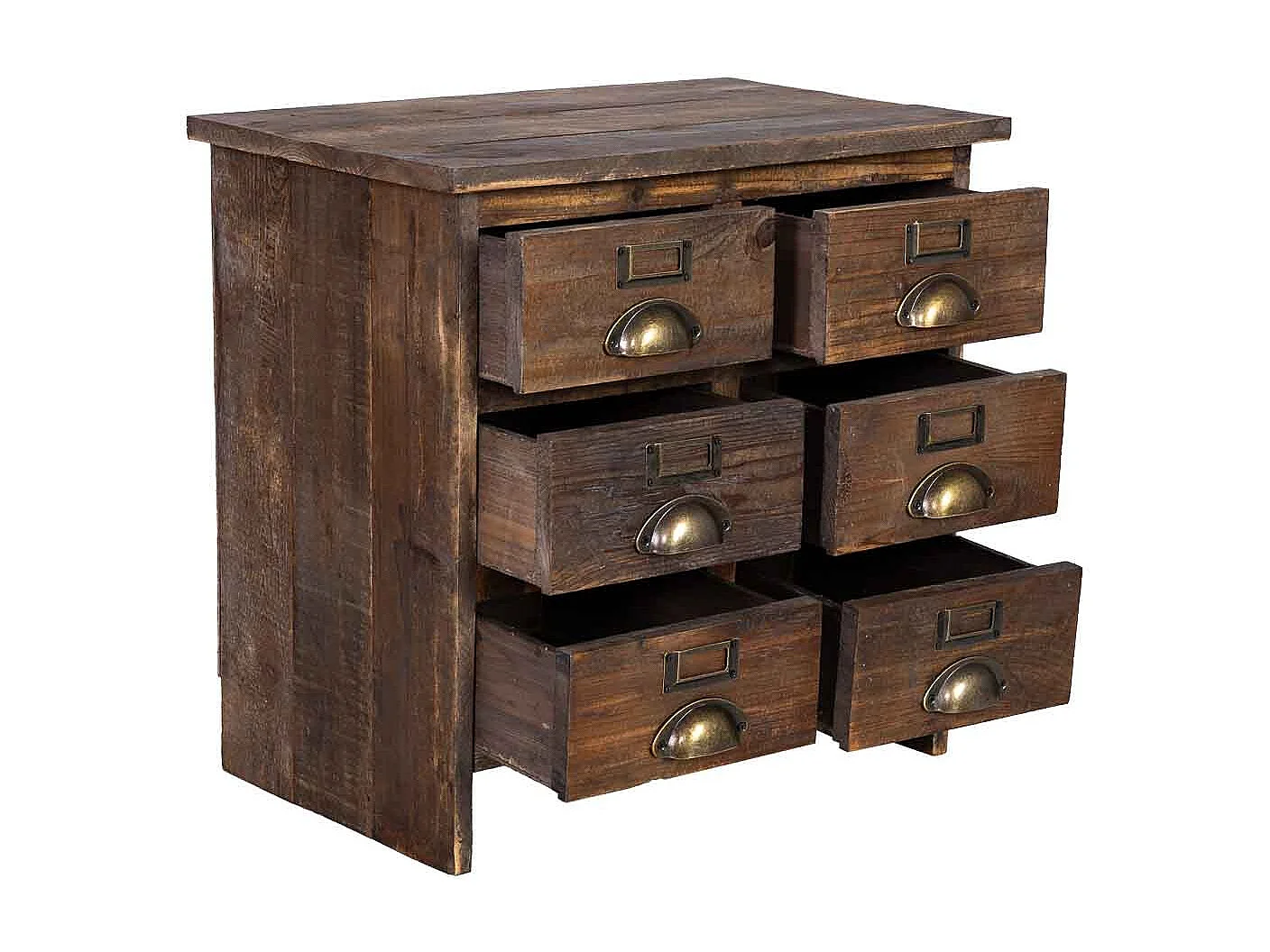 Mesa de cabeceira em madeira com 6 gavetas 48,5x31x46h cm