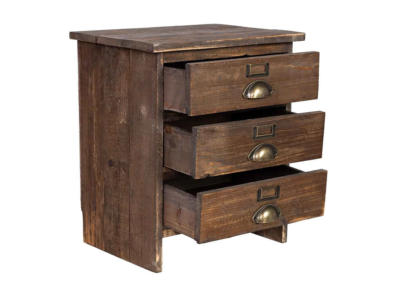 Mesa de cabeceira em madeira com 3 gavetas 40x31x46,5h cm