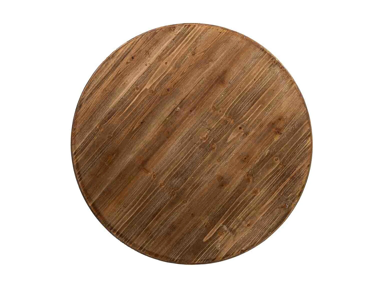 Table ronde en bois, finition vieillie D80x80x79h cm